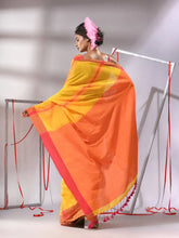 Yellow Cotton Saree With Texture Stripe Designs-MA55CT06520057